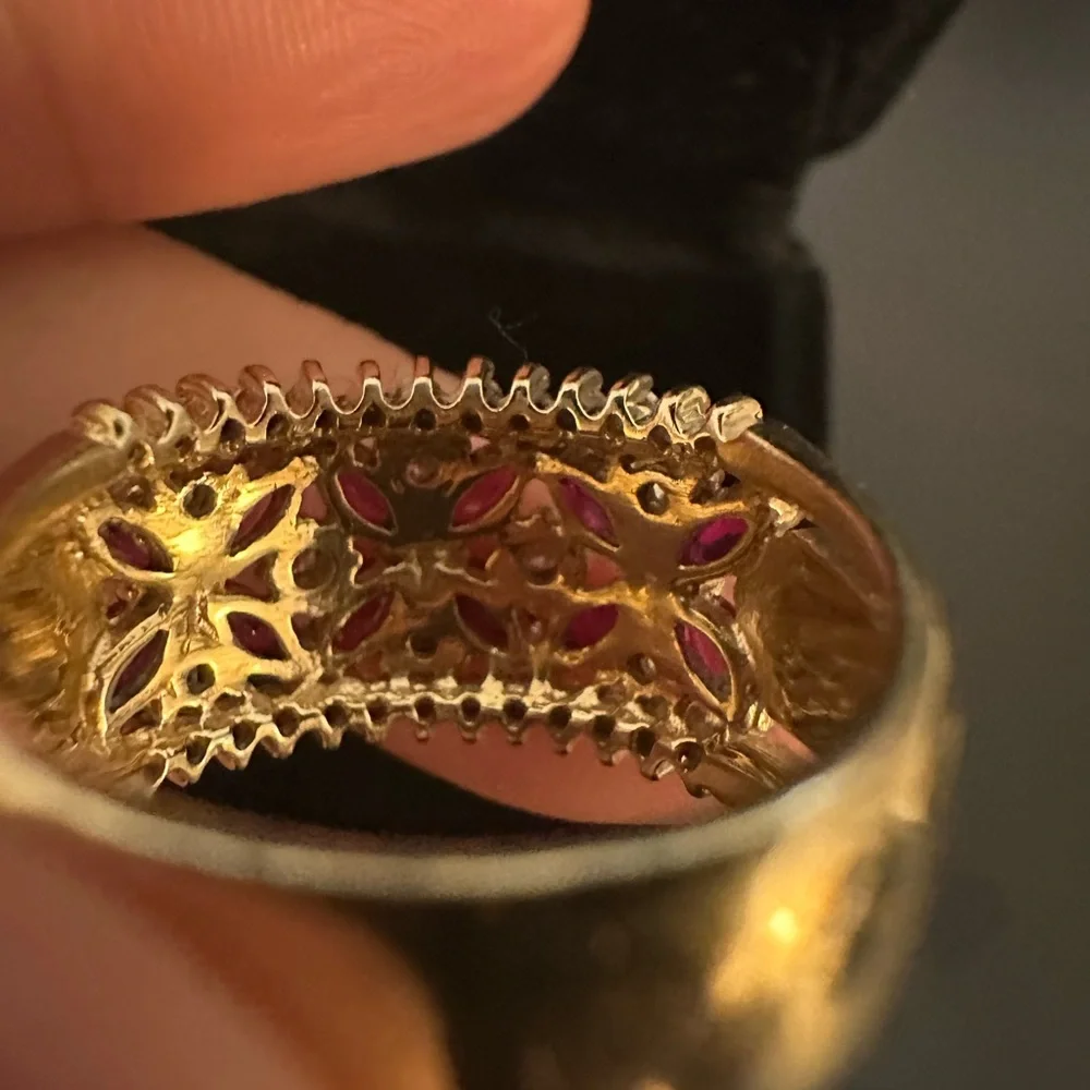 🚫🚫😭SOLD EFFY ruby+ diamond “xo” ring - Picture 6 of 8